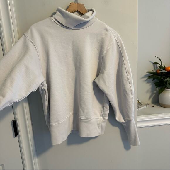 AGOLDE Blue Gray Neutral Cotton Ribbed Turtleneck Sweatshirt Medium - Picture 15 of 16